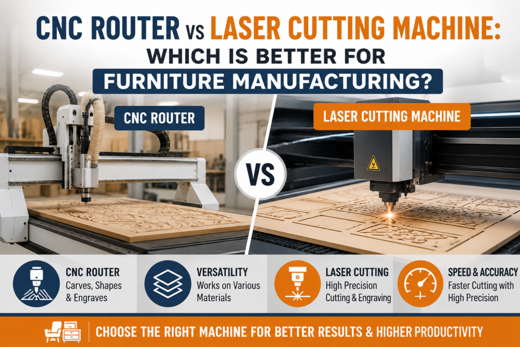 CNC Router vs Laser Cutting Machine: Which Is Better for Furniture Manufacturing? ChatGPT Image Jul 30 2026 07 53 02 AM 1024x683