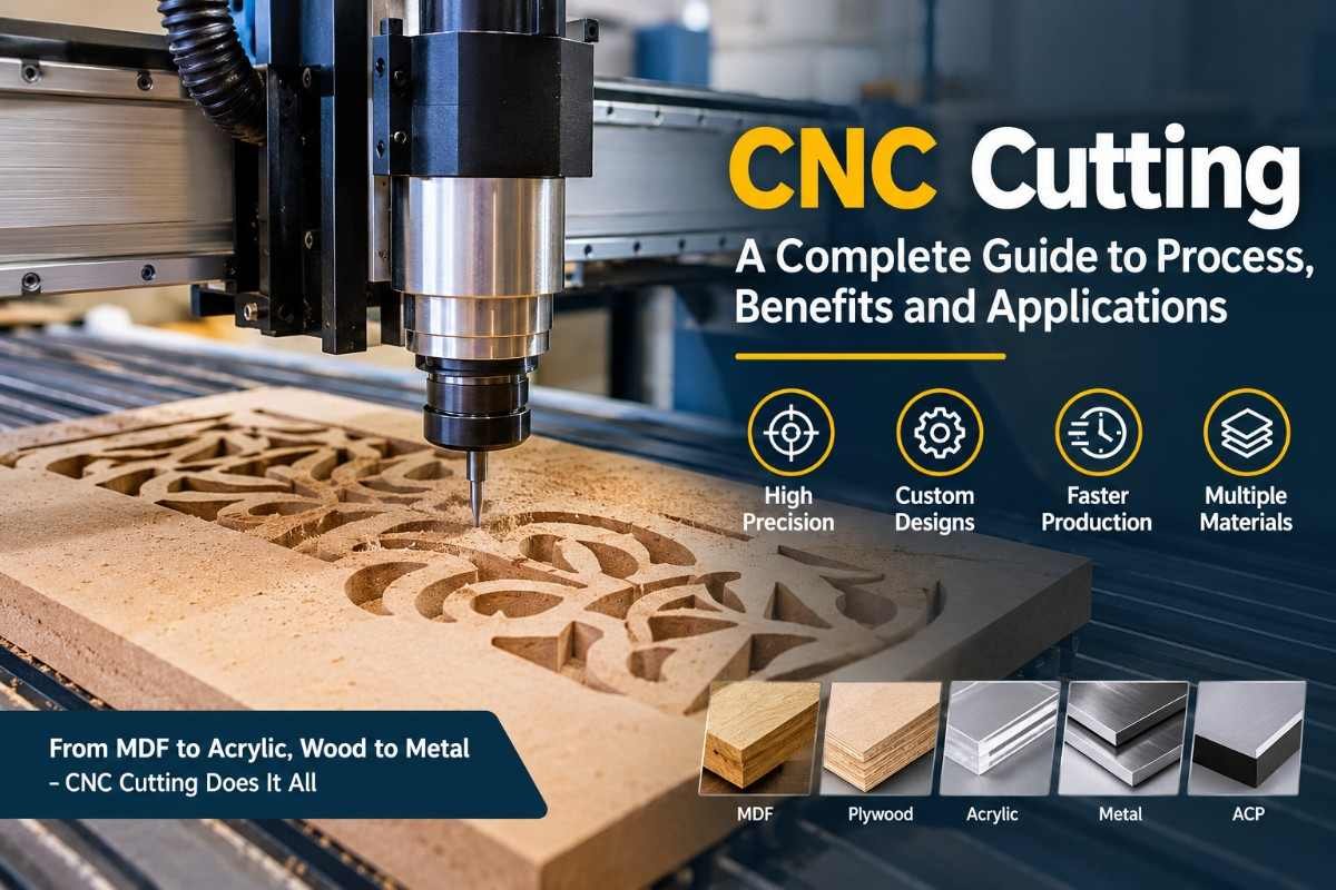 CNC cutting machine working on MDF